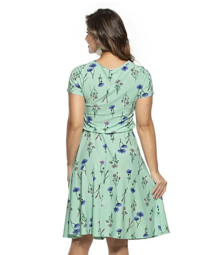Vestido Floral Com Elástico