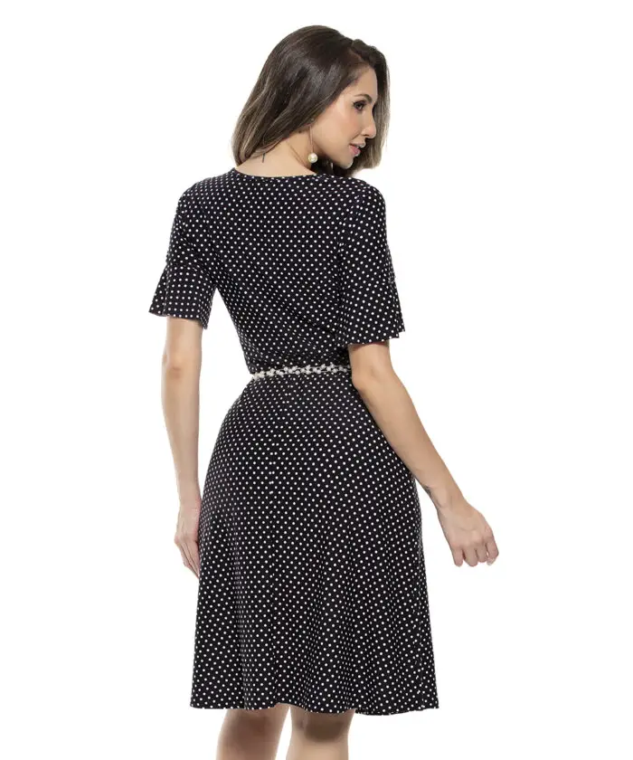 Vestido Social Feminino Poá