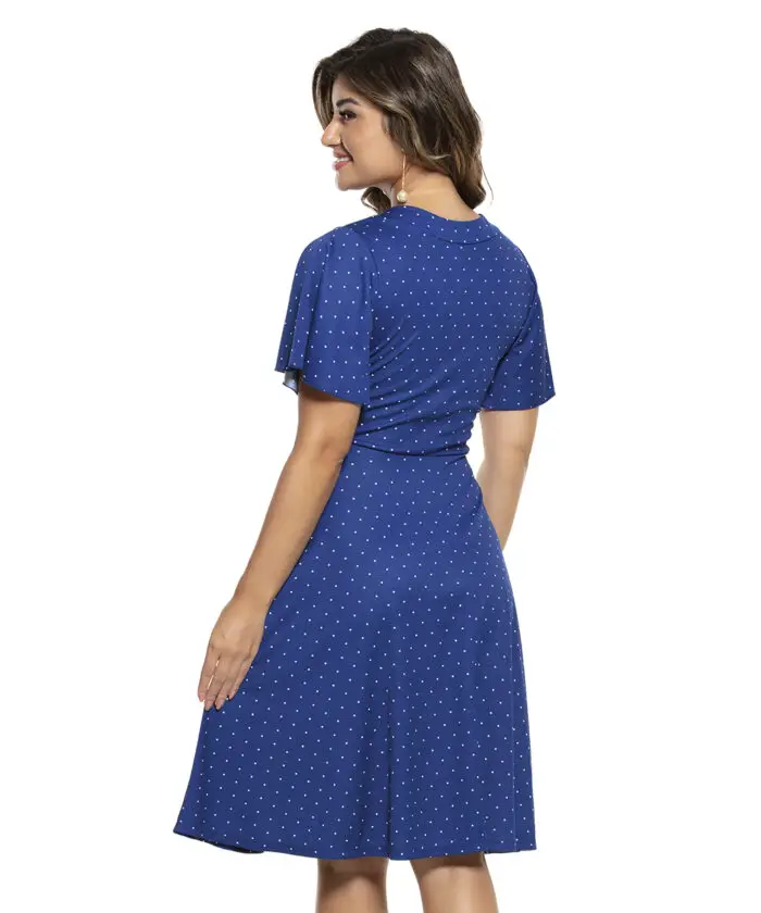 Vestido Rodado Midi Poá