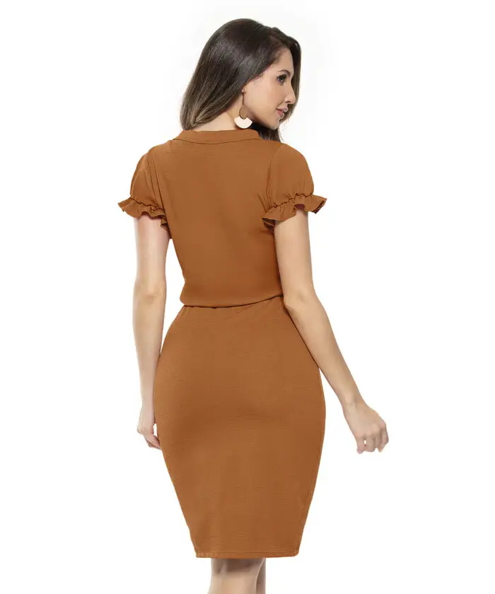 Vestido Tubinho Social Com Botões