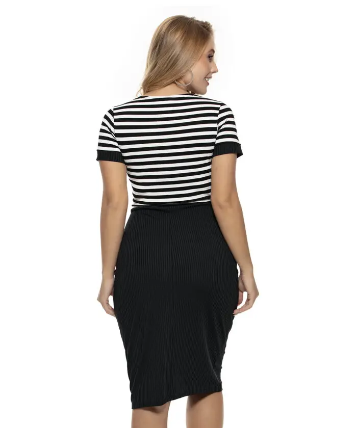 Vestido Tubinho Branco E Preto