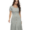 Vestido Tubinho Social Cinza
