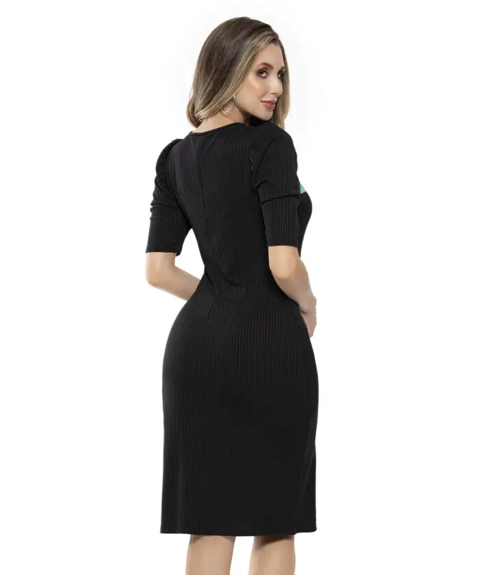 Vestido Casual Feminino Canelado