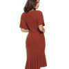 Vestido Elegante Com Faixa E Babado