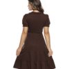 Vestido Midi Soltinho Marrom Com Botões