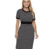 Vestido Tubinho Branco E Preto Canelado
