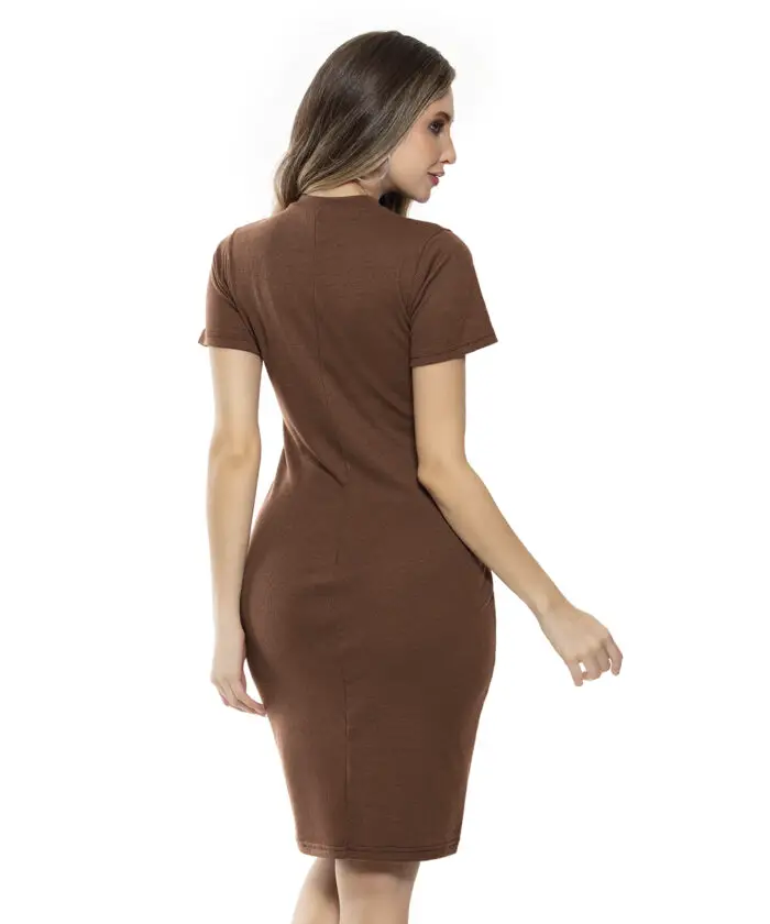 Vestido Simples Tubinho Listras Laterais