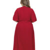 Vestido Plus Size Vermelho Midi