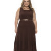 Vestido Plus Size Midi Marrom