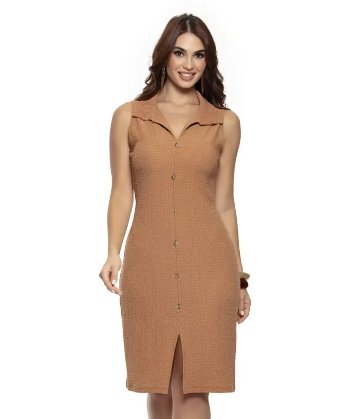 Vestido Social Tubinho Com Fenda