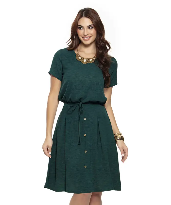 Vestido Evangélico Soltinho Verde