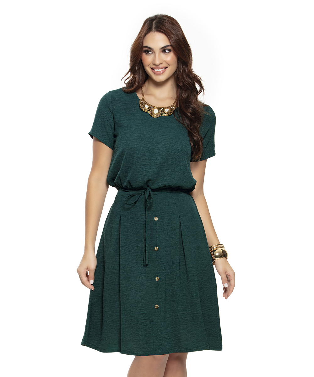 Vestido Evangélico Soltinho Verde