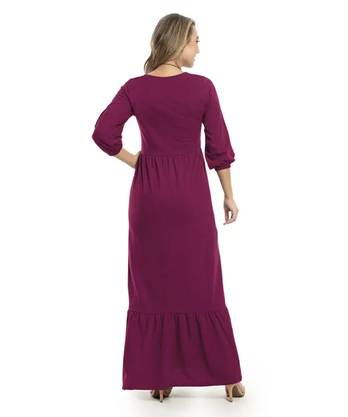 Vestido Longo Feminino Vinho