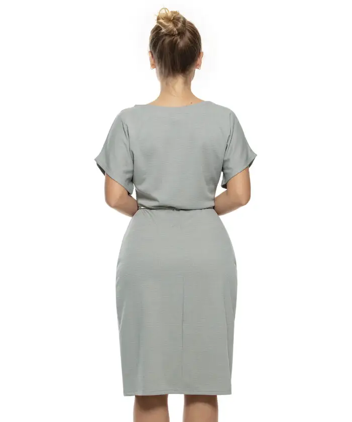 Vestido Elegante Cinza Claro