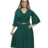 Vestido Moda Evangélica Verde Musgo