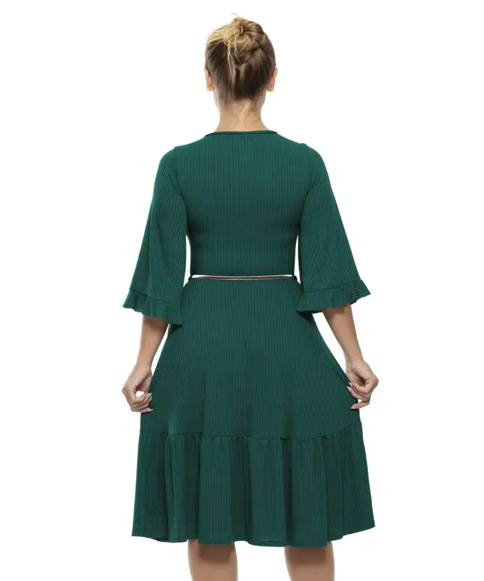 Vestido Moda Evangélica Verde Musgo