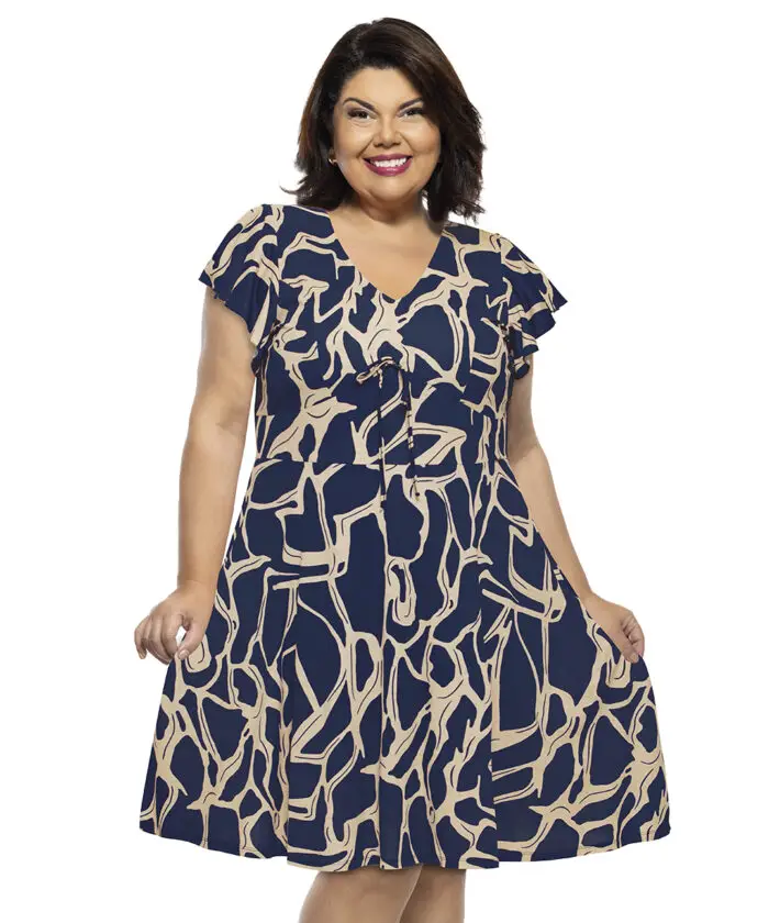 Vestido Plus Size Soltinho Midi