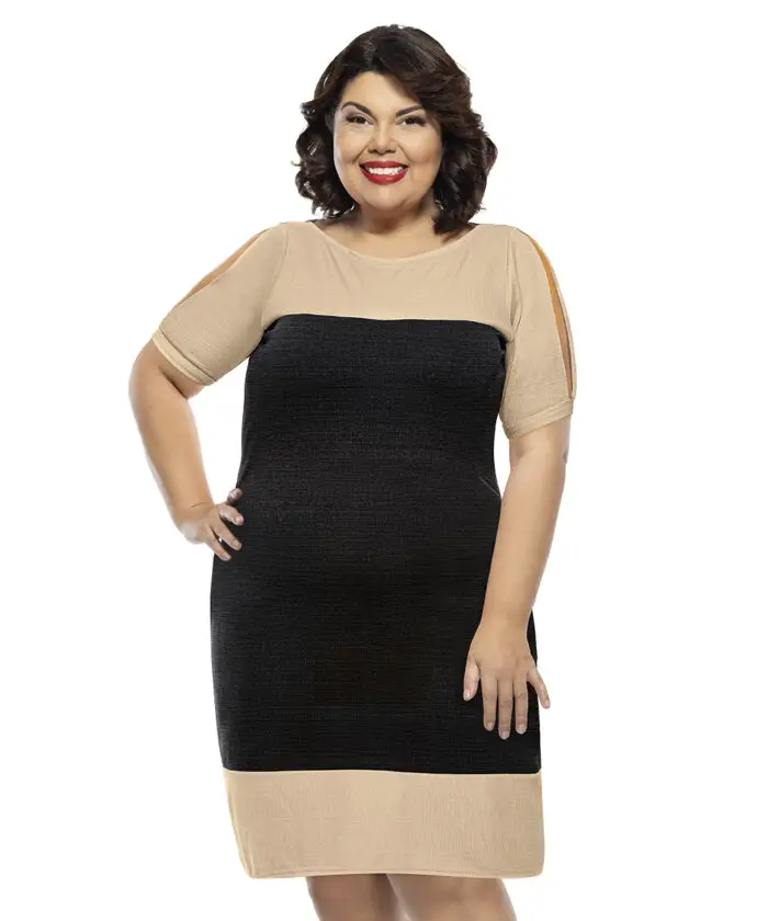 Vestido Plus Size Bicolor