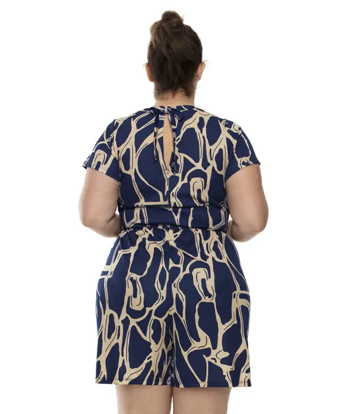 Macacão Feminino Plus Size Estampado