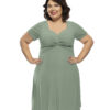 Vestido Plus Size Verde Oliva