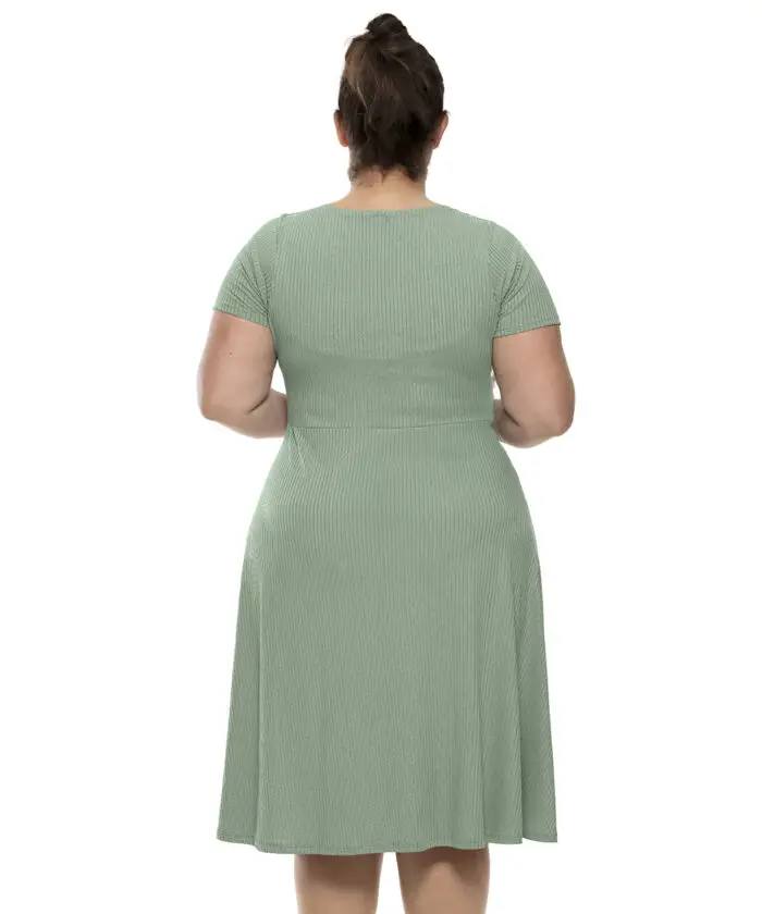 Vestido Plus Size Verde Oliva