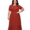 Vestido Midi Plus Size com Babado