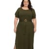 Vestido Midi Plus Size com Faixa