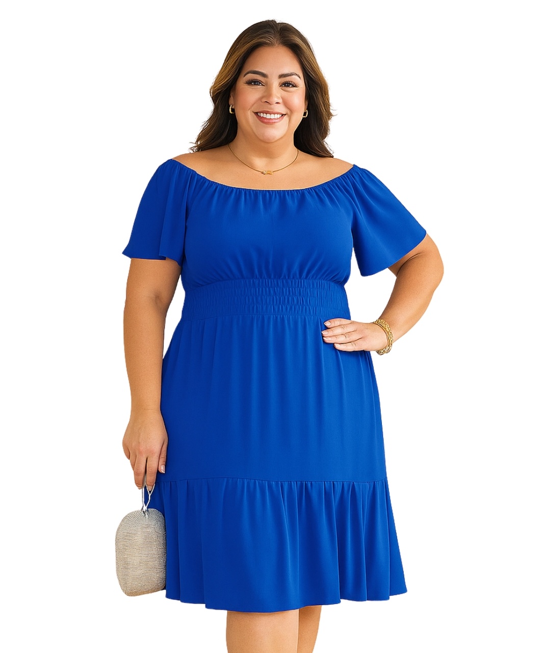 Vestido Plus Size Azul