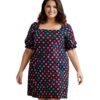 Vestido Plus Size Curto Poá