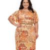 Vestido Plus Size Estampa Elegante