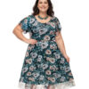 Vestido Plus Size Estampado Midi