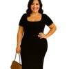 Vestido Plus Size Midi Preto