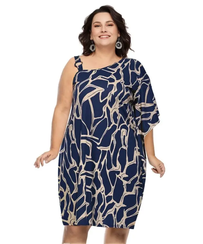 Vestido Plus Size Ombro Único