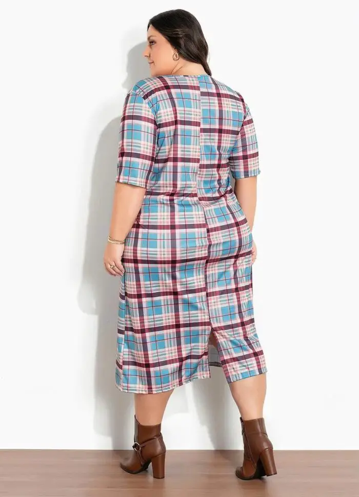 Vestido Plus Size Xadrez