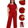 Macacão Plus Size Elegante Marsala