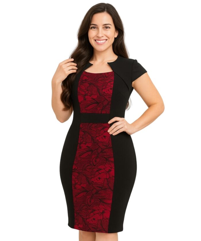 Vestido Tubinho Social Bordô