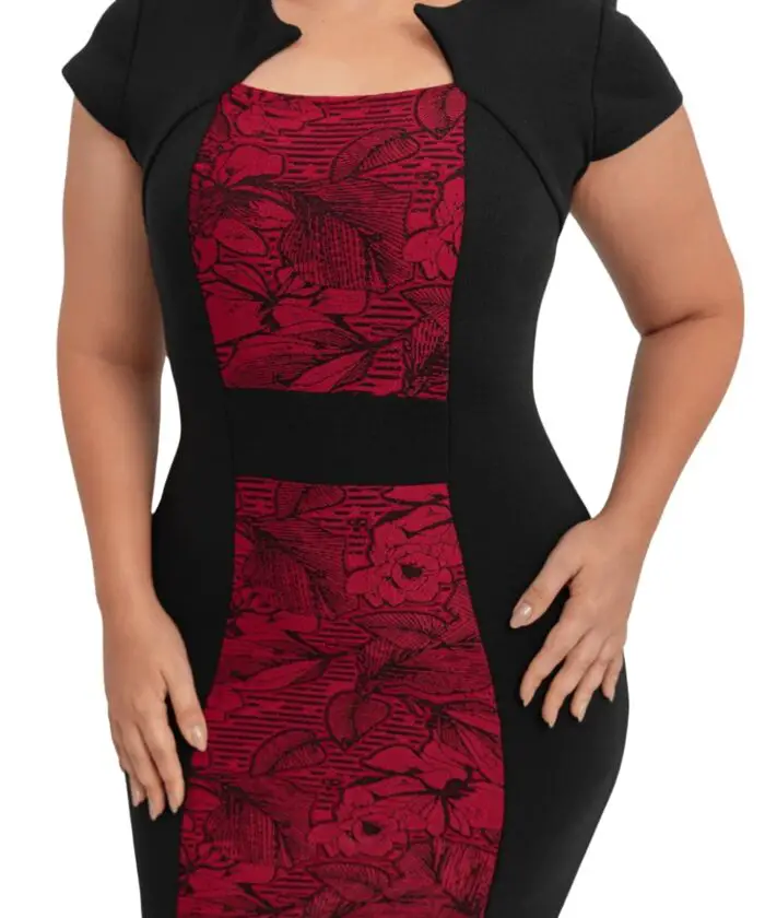 Vestido Tubinho Social Bordô