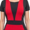Vestido Feminino Bicolor Vermelho