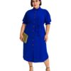 Vestido Longo Plus Size Chemise Azul