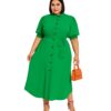 Vestido Longo Plus Size Chemise Verde