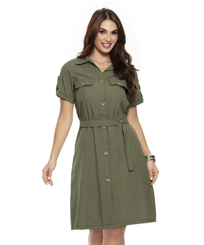 Vestido Midi Soltinho com Martingale