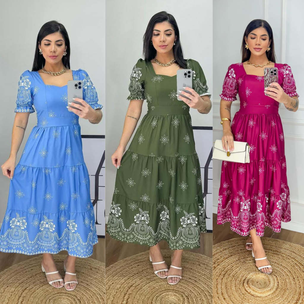 Vestido Feminino Elegante Estampado