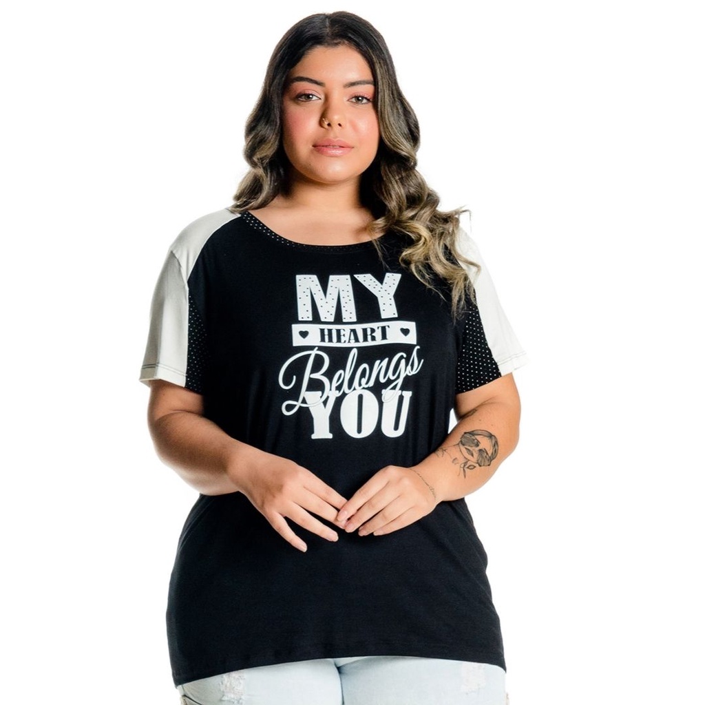 Blusa Feminina Plus Size Poa