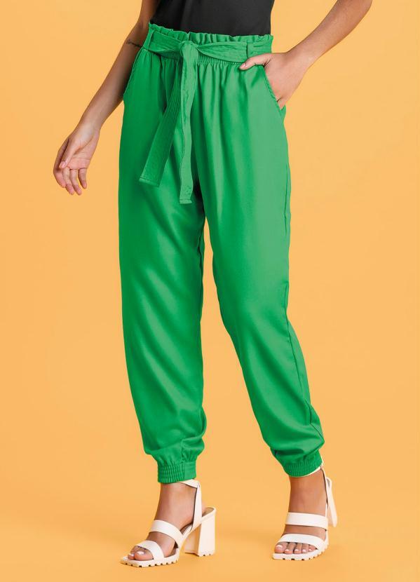 Calça Com Cinto Verde