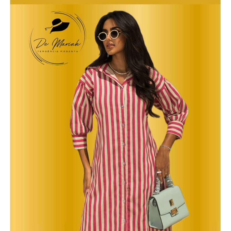 Chemise Longa Linhão Listrado