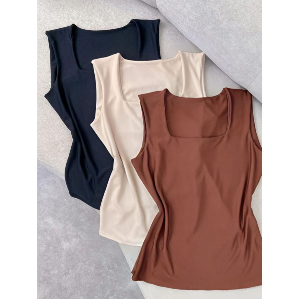 Kit 3 Blusas Feminina Decote Quadrado