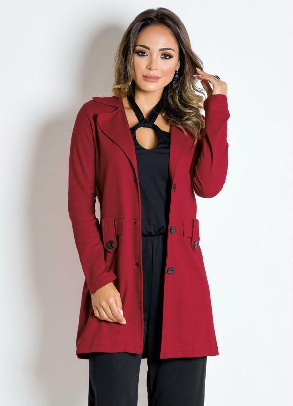 Sobretudo Feminino Bordô