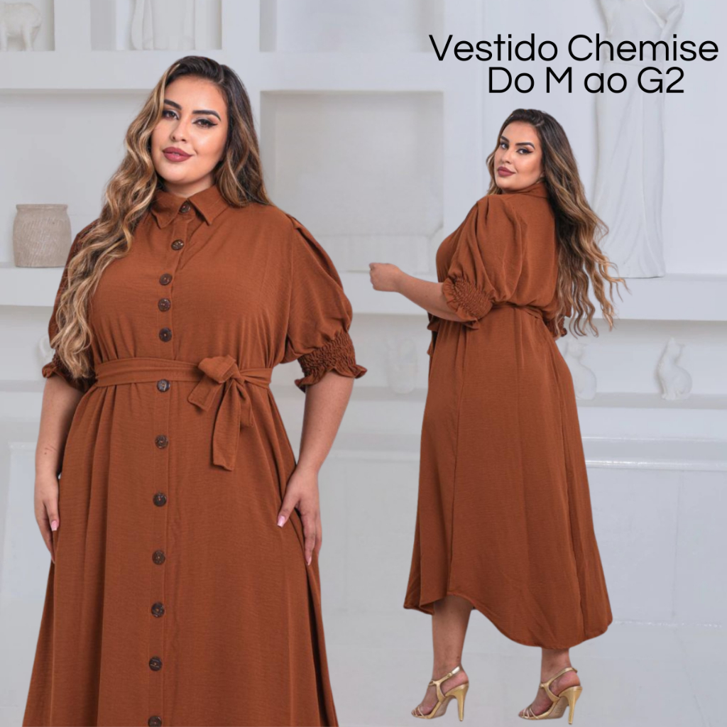 Vestido Feminino Chemise Casual