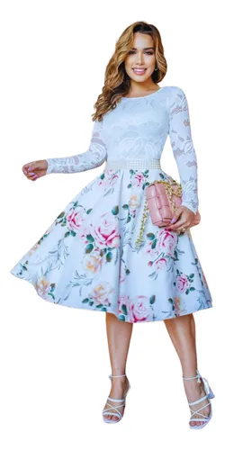 Vestido Feminino Luxo Midi Moda Evangélica Cinto