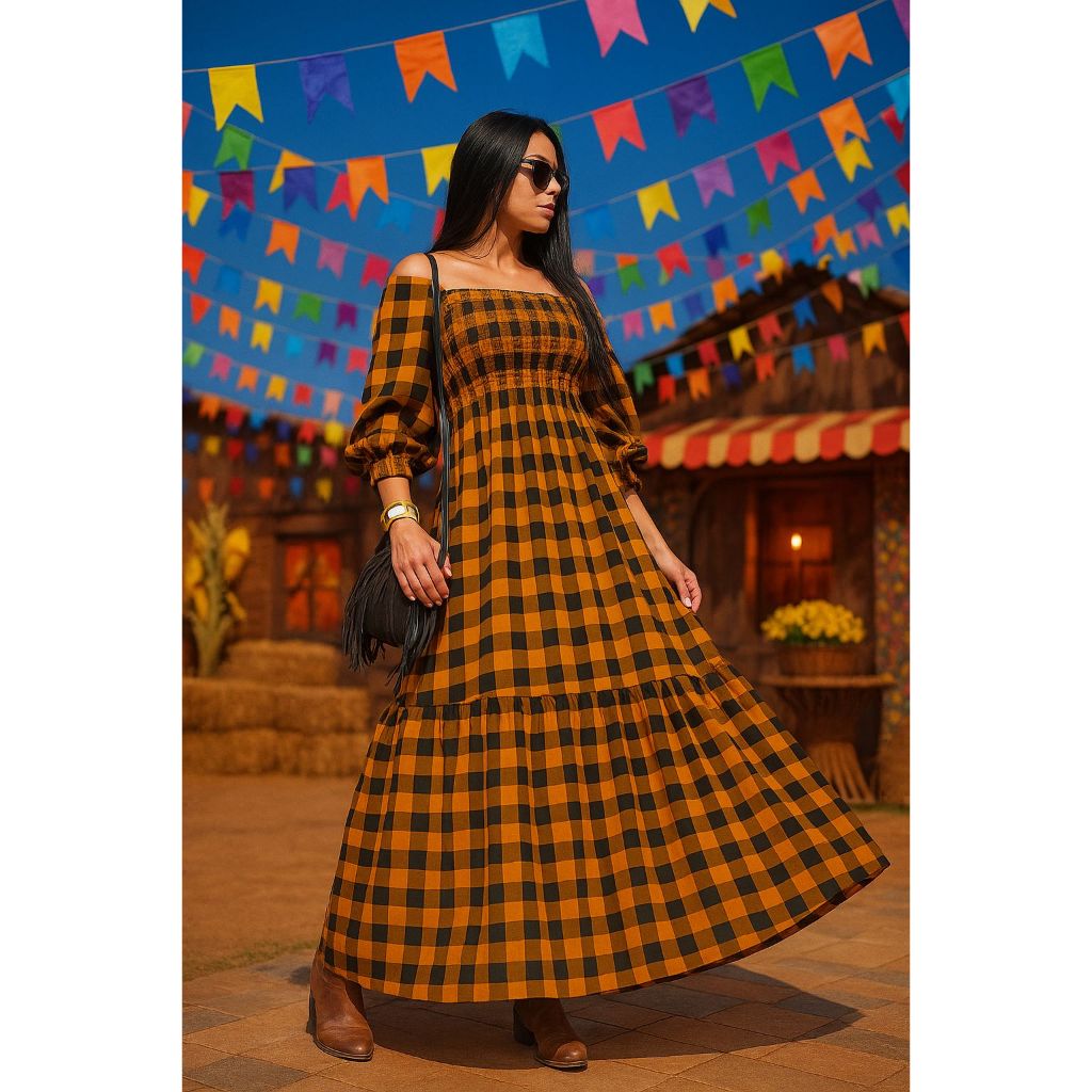 Vestido Festa Junina Caipira Xadrez